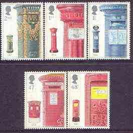 Great Britain 2002 Pillar Boxes perf set of 5 unmounted mint SG 2316-20, stamps on postal, stamps on postbox, stamps on slania