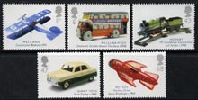 Great Britain 2003 Transport of Delight (Toys) perf set of 5 values unmounted mint, SG 2397-2401, stamps on transport, stamps on toys, stamps on aviation, stamps on buses, stamps on railways, stamps on cars, stamps on models