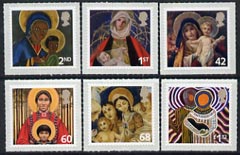 Great Britain 2005 Christmas self adhesive set of 6 unmounted mint, stamps on christmas, stamps on self adhesive