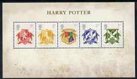 Great Britain 2007 Harry Potter perf m/sheet unmounted mint SG MS 2757, stamps on films, stamps on cinema, stamps on heraldry, stamps on arms, stamps on snakes, stamps on birds, stamps on birds of prey, stamps on , stamps on snake, stamps on snakes, stamps on 