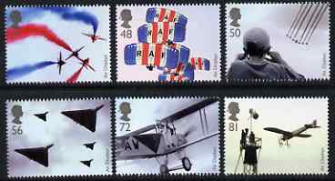 Great Britain 2008 Air Displays perf set of 6 unmounted mint SG 2855-60, stamps on aviation, stamps on parachutes, stamps on 