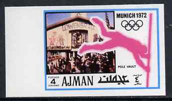 Ajman 1971 Pole Vault 4dh from Munich Olympics imperf set of 20, Mi 729B unmounted mint, stamps on pole vault    alcohol    beer