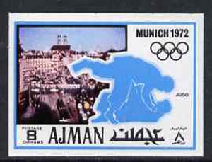 Ajman 1971 Judo 8dh from Munich Olympics imperf set of 20, Mi 732B unmounted mint, stamps on judo, stamps on martial-arts, stamps on sport