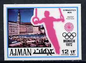 Ajman 1971 Rings 12dh from Munich Olympics imperf set of 20, Mi 734B unmounted mint, stamps on rings    gymnastics, stamps on  gym , stamps on gymnastics, stamps on 