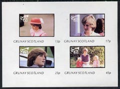 Grunay 1982 Princess Di's 21st Birthday imperf sheetlet containing complete set of 4 values (13p to 45p) unmounted mint, stamps on royalty, stamps on diana, stamps on charles, stamps on 