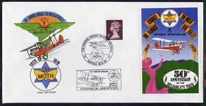 Great Britain 1979 illustrated commemorative cover for 50th Anniversary of the Grouse DH Moth Air Rally with special label, illustrated cancel and cachet, stamps on aviation, stamps on dh