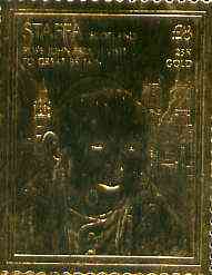 Staffa 1982 ? Pope John Paul II Visit to Britain \A38 embossed in 23k gold foil unmounted mint, stamps on religion    pope