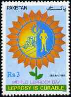 Pakistan 1988 World Leprosy Day unmounted mint, SG 737*, stamps on medical, stamps on disabled