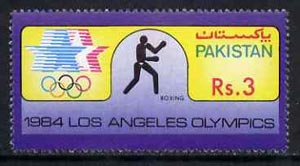 Pakistan 1984 Boxing 3r from Los Angeles Olympic Games set unmounted mint, SG 650, stamps on boxing, stamps on sport