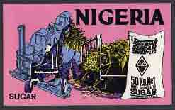 Nigeria - Original undenominated artwork probably submitted as essay for the 1973-74 definitive issue showing Sugar (Cane Harvesting & Refinery Plant) by unknown artist, ..., stamps on industry      sugar