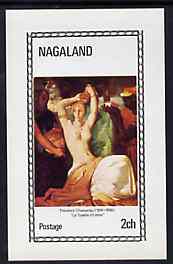 Nagaland 1972 Paintings of Nudes imperf souvenir sheet (2ch value) La Toilette d'Esther by Theodore Chasseriau, unmounted mint, stamps on arts, stamps on nudes, stamps on judaica