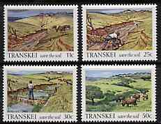 Transkei 1985 Soil Conservation set of 4 unmounted mint, SG 164-67*, stamps on soil, stamps on geology, stamps on environment, stamps on cattle