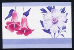 St Vincent - Bequia 1985 Flowers (Leaders of the World) 20c (Lapageria rosea & Romneya coulteri) imperf se-tenant proof pair in magenta & blue only unmounted mint, stamps on flowers