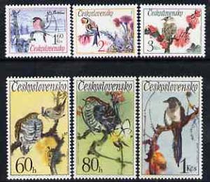 Czechoslovakia 1972 Songbirds set of 6 unmounted mint, SG 2072-77, Mi 2110-15, stamps on birds, stamps on cuckoo, stamps on warbler, stamps on magpie, stamps on bullfinch, stamps on thrush, stamps on goldfinch