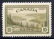 Canada 1946-47 KG6 Peace 10c Great Bear Lakes unmounted mint SG 402*, stamps on lakes, stamps on  kg6 , stamps on 