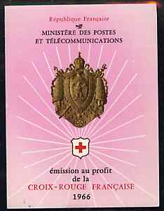 France 1966 Red Cross (Nurses) 3f Booklet complete and very fine SG XSB16, stamps on red cross, stamps on nurses