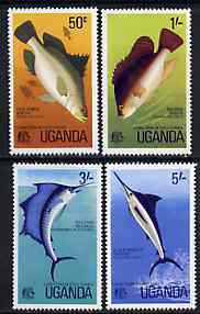 Uganda 1977 Game Fish of East Africa set of 4 unmounted mint, SG 178-81*, stamps on fish, stamps on gamefish