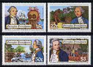Grenada - Grenadines 1978 Birth Anniversary of Capt Cook set of 4 unmounted mint, SG 307-10*, stamps on explorers      cook     personalities