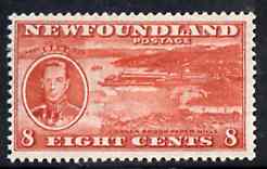 Newfoundland 1937 KG6 Coronation 8c (Paper Mills) comb perf 13 mounted mint, SG 260f, stamps on paper, stamps on timber, stamps on , stamps on  kg6 , stamps on , stamps on coronation