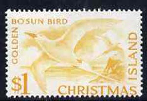 Christmas Island 1963 Tropic Bird $1 from definitive set unmounted mint, SG 20, stamps on birds