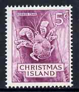 Christmas Island 1963 Rubber Crab 5c from definitive set, SG 13 unmounted mint*, stamps on crabs   marine-life