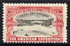 Cinderella - United States 1901 Pan American Exposition perforated label showing Buffalo Bridge in red & black unmounted mint*, stamps on bridges        civil engineering      cinderella