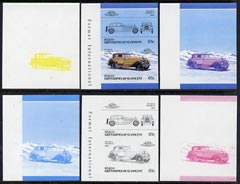 St Vincent - Bequia 1986 Cars #5 (Leaders of the World) 65c (1929 Isotta Fraschini) set of 6 imperf se-tenant progressive colour proof pairs comprising the four individual colours plus 2 and all 4-colour composites unmounted mint, stamps on cars       isotta, stamps on 