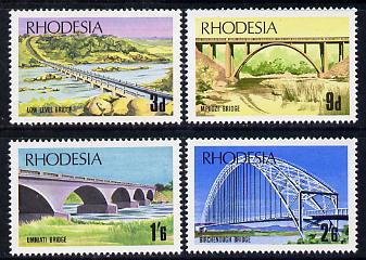 Rhodesia 1969 Bridges of Rhodesia set of 4 unmounted mint, SG 435-8, stamps on , stamps on  stamps on bridges, stamps on  stamps on 