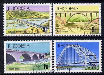 Rhodesia 1969 Bridges of Rhodesia set of 4 cds used, SG 435-8, stamps on bridges, stamps on 