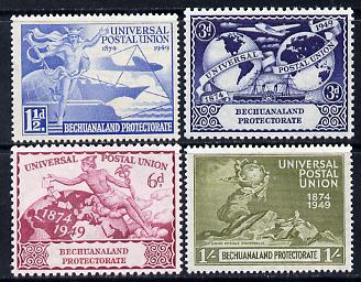 Bechuanaland 1949 KG6 75th Anniversary of Universal Postal Union set of 4 unmounted mint, SG138-41, stamps on , stamps on  upu , stamps on  kg6 , stamps on 