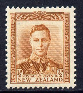 New Zealand 1938-44 KG6 1/2d orange-brown unmounted mint, SG 604, stamps on , stamps on  kg6 , stamps on 