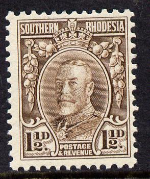 Southern Rhodesia 1931-37 KG5 1.5d chocolate perf 11.5 unmounted mint, as SG 16c, stamps on , stamps on  kg5 , stamps on 