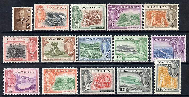 Dominica 1951 KG6 full face definitive set 15 values complete mounted mint SG 120-34, stamps on , stamps on  kg6 , stamps on 