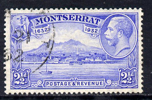 Montserrat 1932 KG5 Plymouth 2.5d ultramarine fine cds used SG 88, stamps on , stamps on  kg5 , stamps on tourism