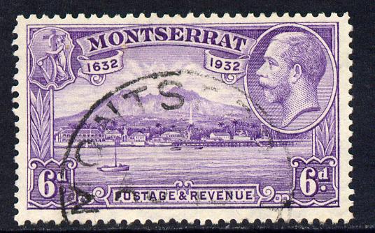 Montserrat 1932 KG5 Plymouth 6d violet fine cds used SG 90, stamps on , stamps on  kg5 , stamps on tourism