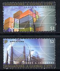 Singapore 2004 Singapore - A Global City 3rd series set of 2 unmounted mint SG 1405-06, stamps on , stamps on  oil , stamps on tourism, stamps on 