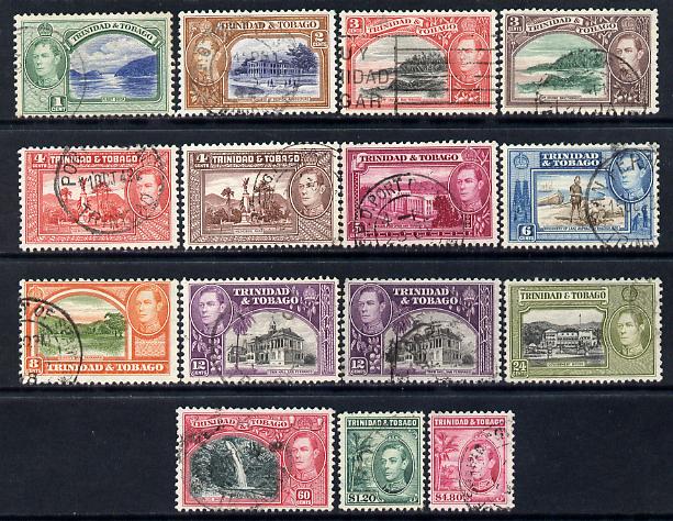 Trinidad & Tobago 1938-44 KG6 definitive set complete - 14 values plus 12c shade good to fine used SG 246-56, stamps on , stamps on  kg6 , stamps on 