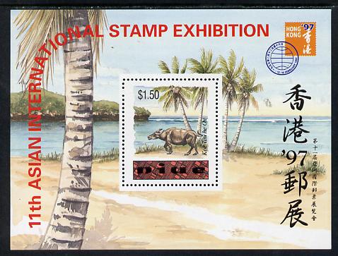 Niue 1997 Hong Kong Stamp Exhibition $1.50 m/sheet unmounted mint SG MS817, stamps on stamp exhibitions, stamps on oxen, stamps on bovine