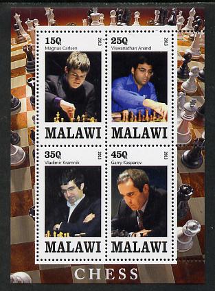 Malawi 2013 Chess perf sheetlet containing 4 values unmounted mint, stamps on chess