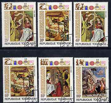 Togo 1972 Christmas (Religious Paintings) set of 6 cto used, SG 915-20*, stamps on arts, stamps on christmas, stamps on donkeys