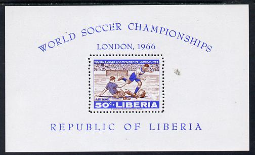 Liberia 1966 Football World Cup perf m/sheet unmounted mint SG MS 943, stamps on football