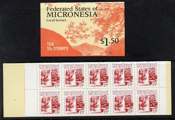Micronesia 1988 $1.50 booklet complete and find SG SB1, stamps on waterfalls