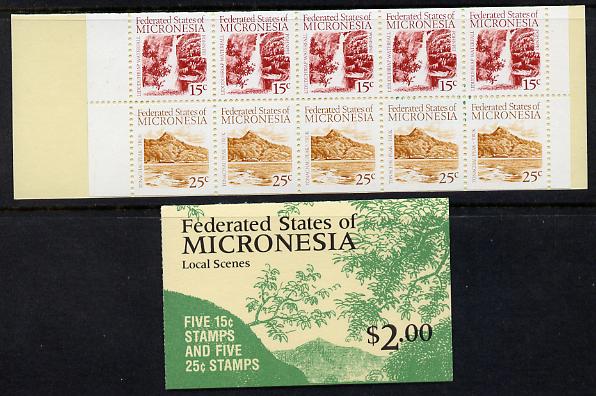 Micronesia 1988 $2.00 booklet complete and find SG SB2, stamps on waterfalls, stamps on tourism