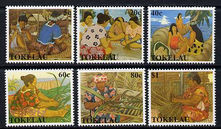 Tokelau 1990 Womens Handicrafts perf set of 6 unmounted mint SG 177-82, stamps on women, stamps on crafts, stamps on baskets, stamps on textiles, stamps on weaving, stamps on 