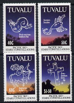 Tuvalu 1992 Pacific Star Constellations set of 4 unmounted mint SG 621-4, stamps on stars, stamps on space, stamps on astonomy, stamps on astrology, stamps on 