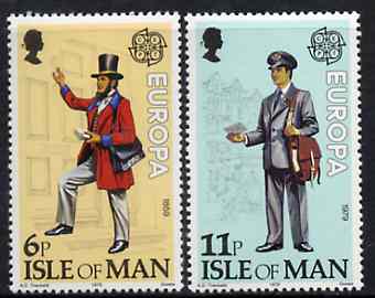 Isle of Man 1979 Europa  (Communications) set of 2, SG 148-49 unmounted mint, stamps on europa    postman