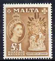 Malta 1957 Baptism of Christ \A31 unmounted mint (from def set) SG 282, stamps on religion