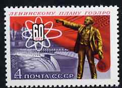 Russia 1980 Anniversary of GOELRO (Electrification Plan) unmounted mint, SG 5076, Mi 5021*, stamps on energy, stamps on electricity