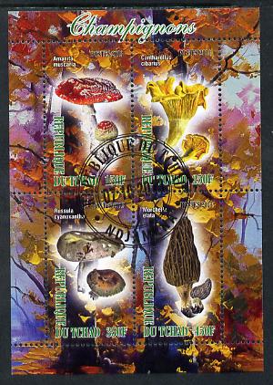 Chad 2013 Fungi #2 perf sheetlet containing 4 values fine cto used, stamps on fungi