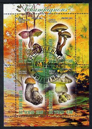Chad 2013 Fungi #3 perf sheetlet containing 4 values fine cto used, stamps on fungi